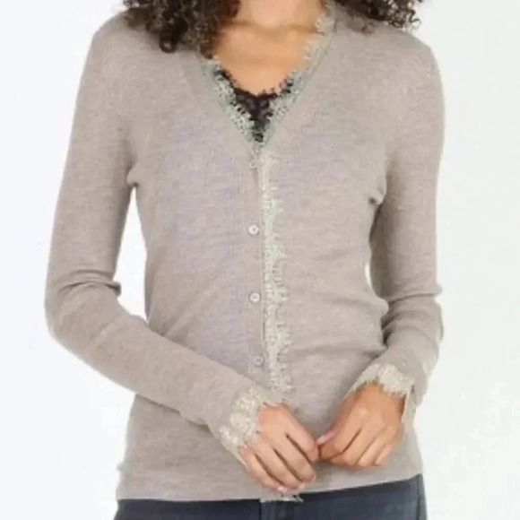 Rebecca Taylor cardigan with lace trim size small - Picture 1 of 6